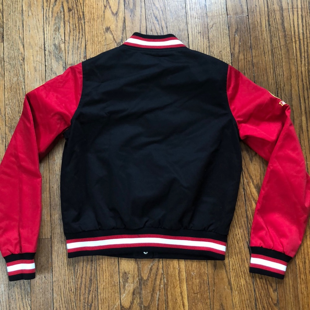 Red and Black Varsity-Inspired Jacket - Picture 2 of 6